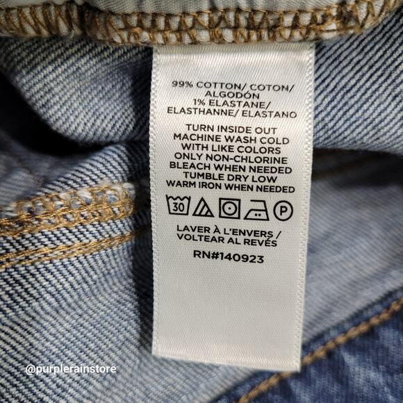 Loft Jeans Cut Off Shorts Size 4 High Rise Medium Dark Wash Stretch Denim - Picture 5 of 12